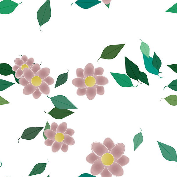 botanical flowers bloom wallpaper, vector illustration - Vektor, Bild