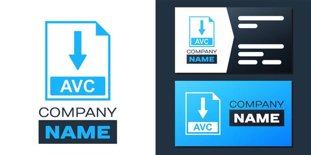 Logotype AVC-Datei Dokument-Symbol. AVC-Symbol auf weißem Hintergrund isoliert herunterladen. Logo-Design-Vorlage Element. Vektor. - Vektor, Bild