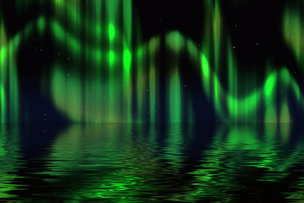 Široká Aurora Borealis Pozadí - vektorová ilustrace - Fotografie, Obrázek