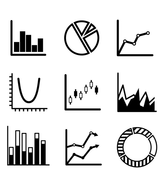 Business statistical charts and graphs - Vector, Image