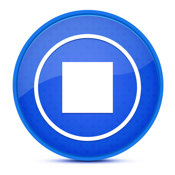 Stop aesthetic glossy blue round button abstract illustration - 写真・画像