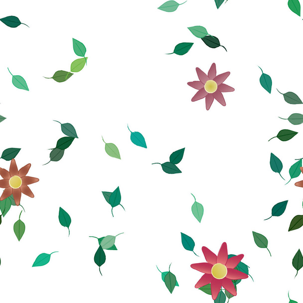 Blossom foliage, flowers bloom wallpaper, vector illustration. - Vektori, kuva