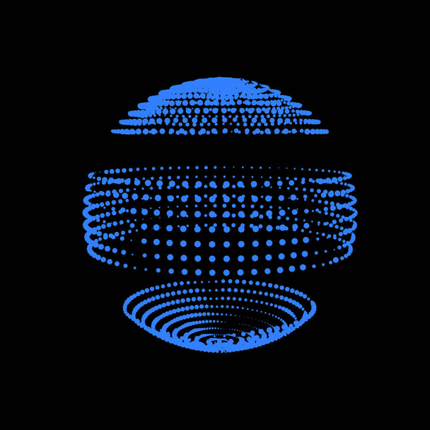 Boule disco à partir de points diodes lumineuses. Icône logo sphère abstraite. Image vectorielle pour célébrer le design. - Vecteur, image