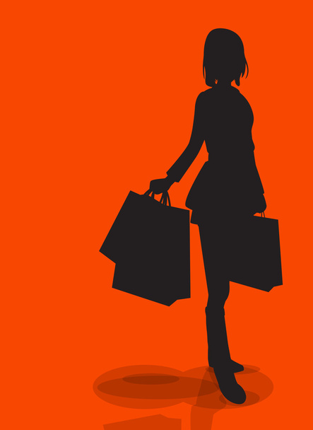Woman Shopping - Vector, Image