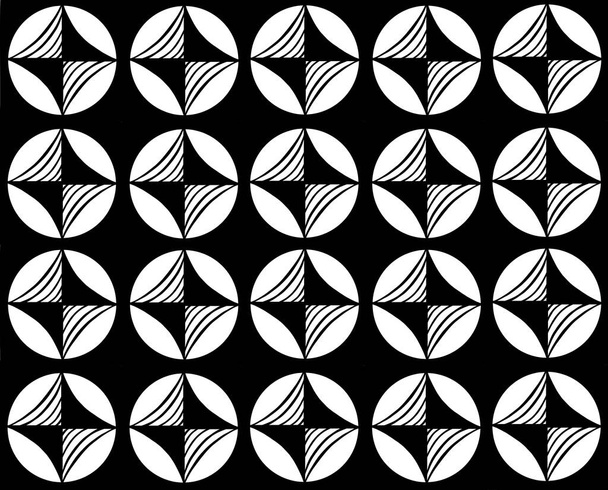 Motif rythmique sans couture noir et blanc. Illustration de haute qualité - Photo, image