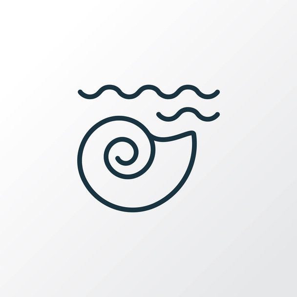 貝殻のアイコンラインシンボル。トレンディーなスタイルでプレミアム品質の単離された軟体動物要素. - 写真・画像