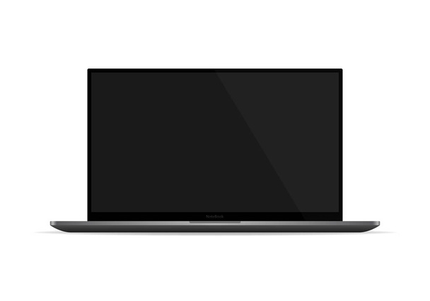 Modern reális részletes laptop elszigetelt fehér vektor illusztráció EPS10 - Vektor, kép