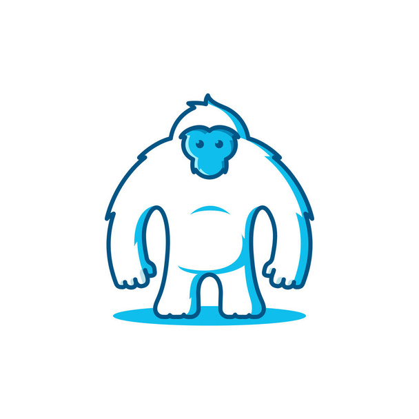 Jednoduché kreslené logo yettiho nebo bílé gorily - Vektor, obrázek