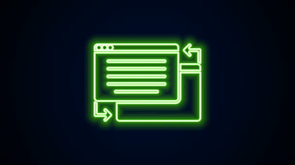 Luminoso ícone de interface de linha de néon ou design de UX isolado no fundo preto. Animação gráfica em movimento de vídeo 4K - Filmagem, Vídeo