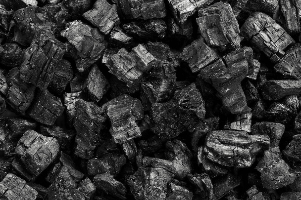 Top kilátás szénbánya betét ásványi fekete a háttérben. Ipari szénhez tüzelőanyagként használt. - Fotó, kép
