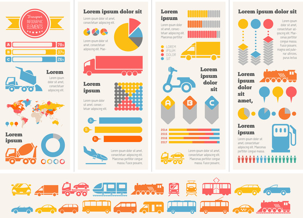 Transportation Infographic Template. - Vecteur, image