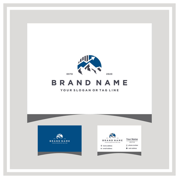 mountain finance logo concept design and business card vector template - Vector, Image