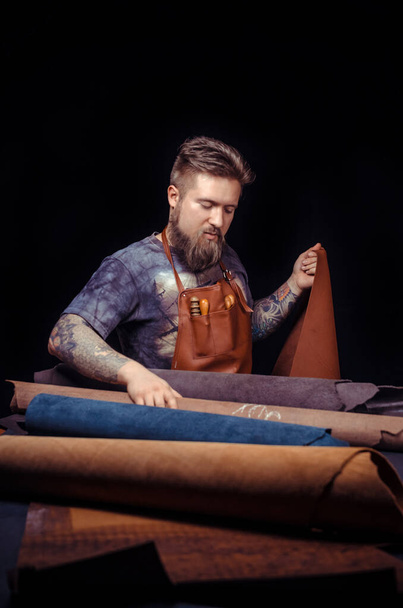 Leather Tanner creates quality product of leather - Photo, Image