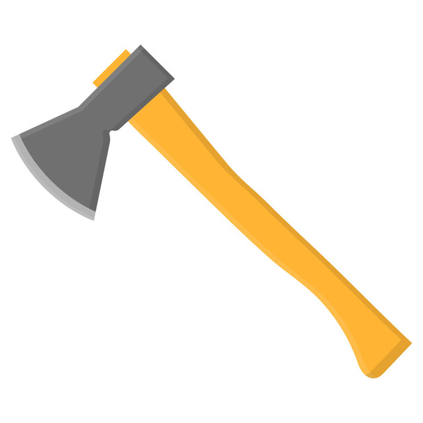 Wooden axe isolated in cartoon style on a white background. Gardening tool. Vector illustration for your design. - Vector, Image