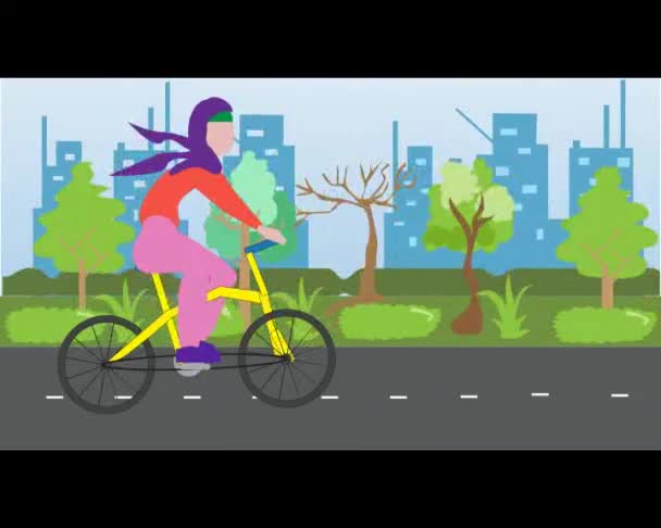 Дівчинка з Хіджабом катається на велосипеді надворі. - Кадри, відео