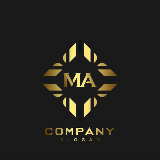 MA Premium monograma letra iniciales logo. diseño de vector de icono de símbolo minimalista. Logotipo de lujo. - Vector, Imagen