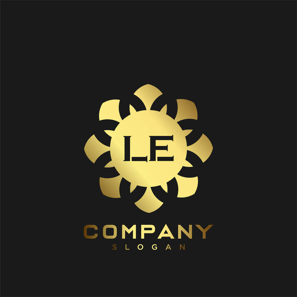 LE Premium monogram letter initialen logo. minimalistisch symbool pictogram vector ontwerp. Luxe logotype. - Vector, afbeelding