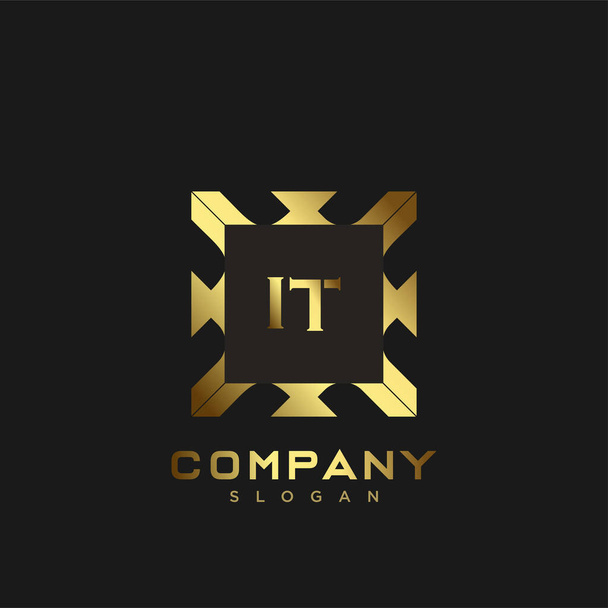 IT Premium monograma logotipo letras iniciais. design de vetor ícone símbolo minimalista. Logotipo de luxo. - Vetor, Imagem