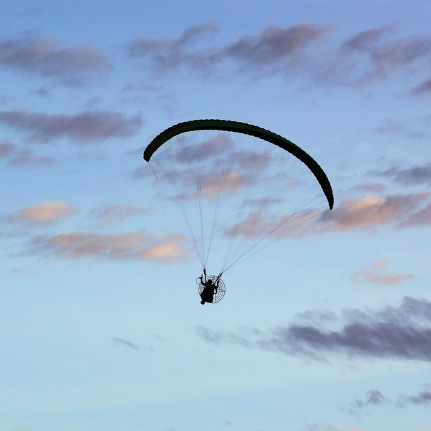 Silhouette of paragliding - Photo, Image