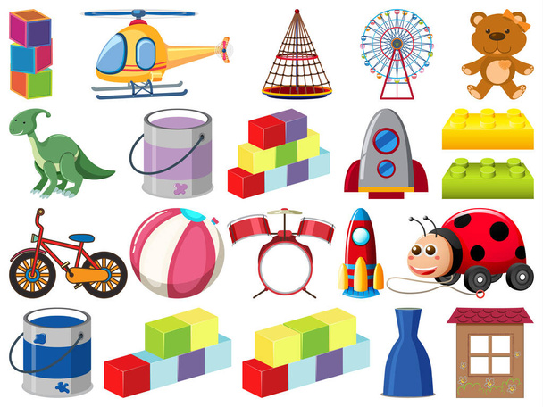 Set di vari oggetti illustrazione cartone animato - Vettoriali, immagini