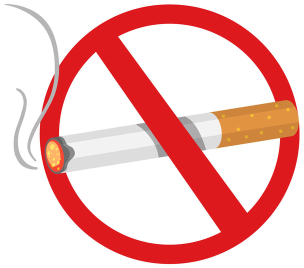 Interdiction de fumer ou de fumer brûlures isolées sur fond blanc illustration - Vecteur, image
