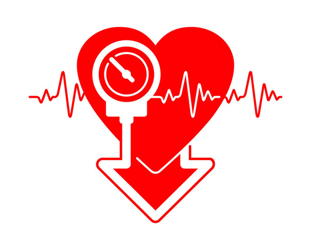Ikona obniżania ciśnienia tętniczego - Wektor, obraz