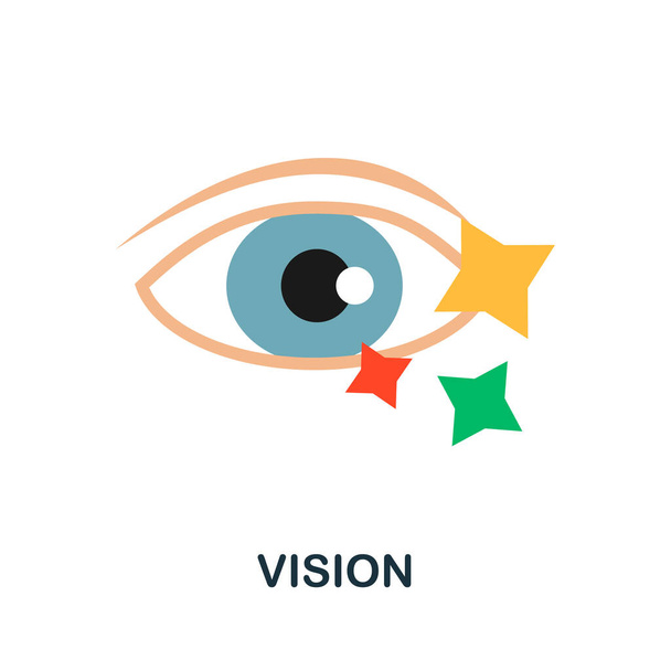 Vision-Symbol. Einfaches Element aus der Kreativitätssammlung. Creative Vision Icon für Webdesign, Vorlagen, Infografiken und mehr - Vektor, Bild