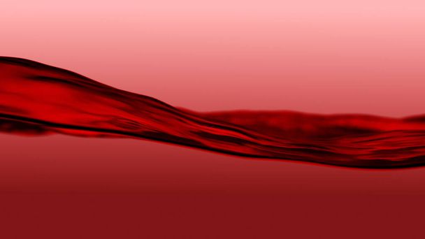 Piękna woda powierzchnia wina. Streszczenie czerwonego odizolowanego tła z animacją falowania linii wodnej. Ilustracja 3D - Zdjęcie, obraz