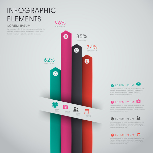 abstract bar chart infographics - Wektor, obraz