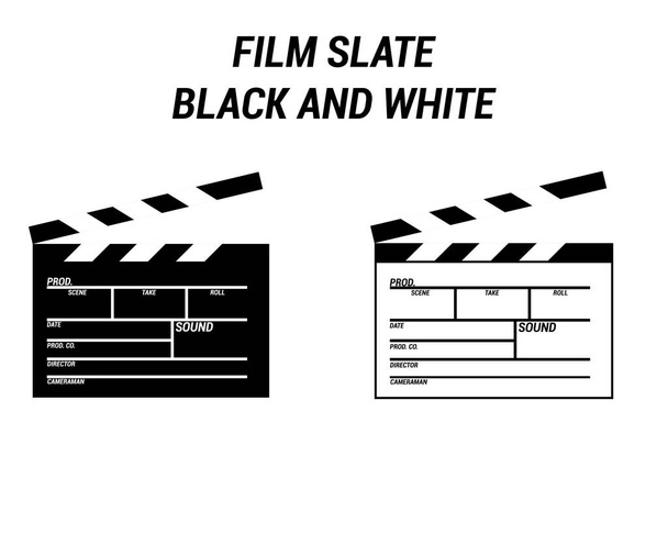 Черно-белая концепция Vector Slate или clapper film - Вектор,изображение