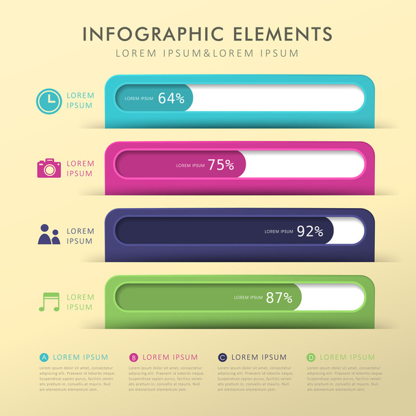 abstract bar chart infographics - Vetor, Imagem