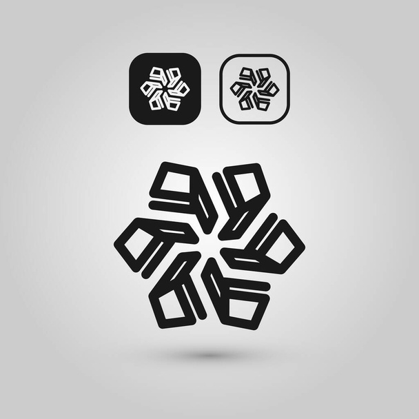 Szablon projektu logo, z czarną abstrakcyjną ikoną logo geometrycznego - Wektor, obraz