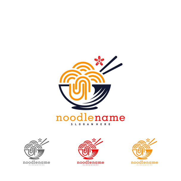 vetor do projeto do logotipo do alimento do macarrão, modelo do projeto do macarrão da ilustração, símbolo do ícone - Vetor, Imagem