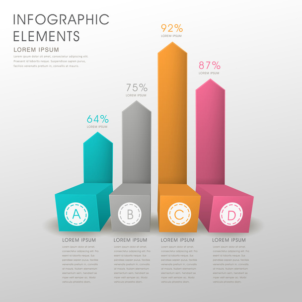 abstract bar chart infographics - Вектор, зображення