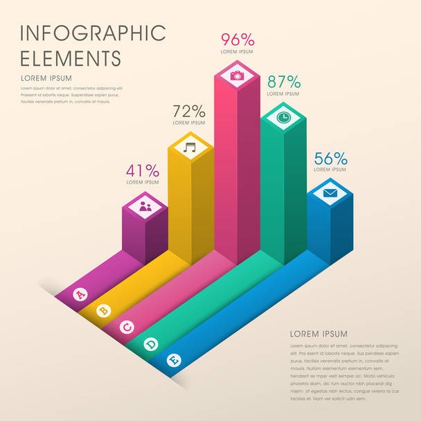 abstract bar chart infographics - Vector, afbeelding