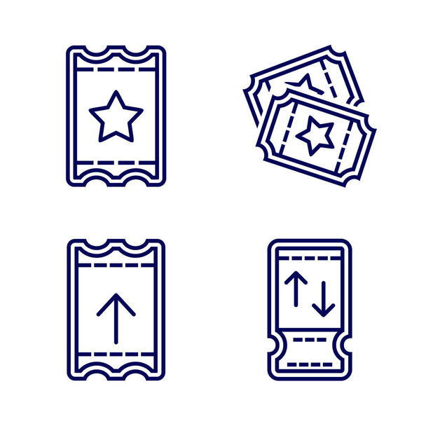 Set di modelli vettoriali del logo di progettazione dell'icona del biglietto, Simbolo icona, Concetto di design creativo - Vettoriali, immagini