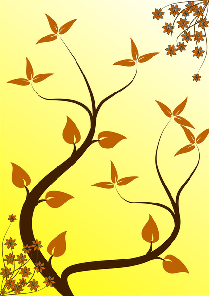 An abstract yellow floral design - Vecteur, image