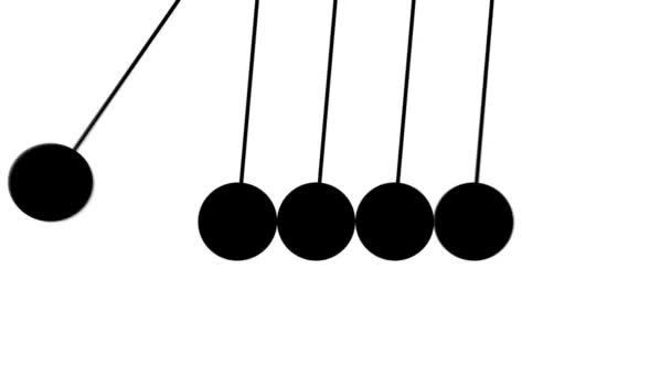 Анімаційний цикл чорного Ньютона з розмитим рухом, ізольованим на білому тлі.. - Кадри, відео