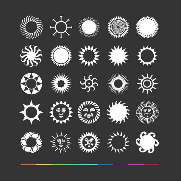 Design elements - sun simbols - Вектор,изображение