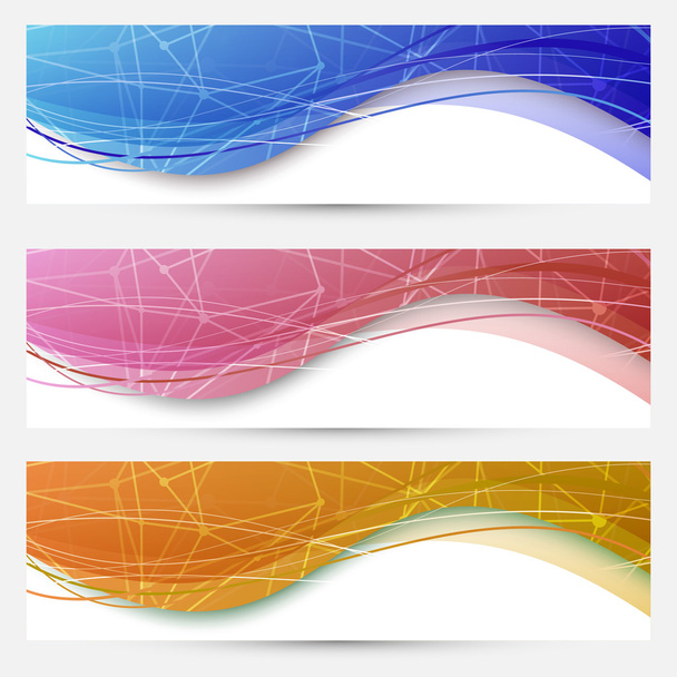 Chemical molecular web banners set - Vector, afbeelding