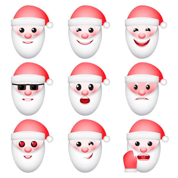 Santa Claus emoticons - Вектор, зображення
