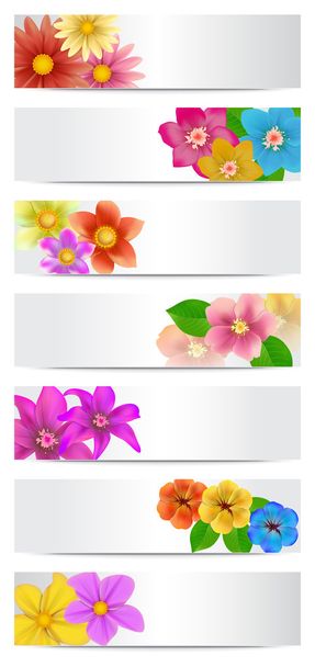 Set of floral banners.  - Вектор,изображение