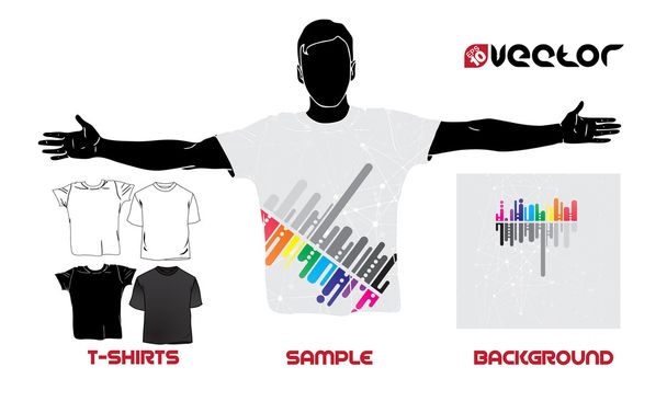 Plantilla camisetas
 - Vector, Imagen