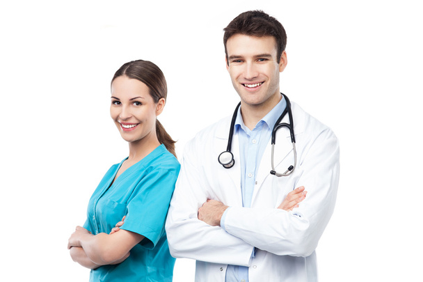 Friendly Male and Female Doctors - Foto, afbeelding