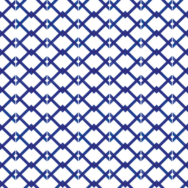 Vector blauw rooster, check wit naadloos patroon - Vector, afbeelding