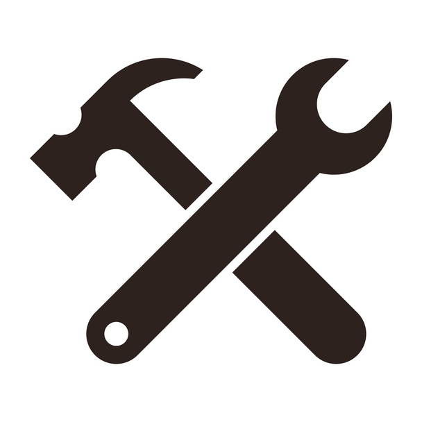 Wrench and hammer. Tools icon  - Vector, Image