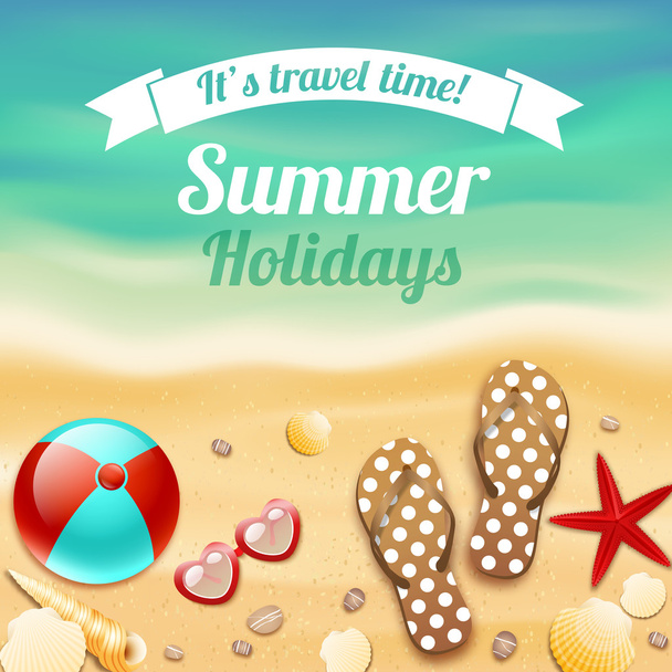 zomer vakantie vakantie reizen achtergrond - Vector, afbeelding