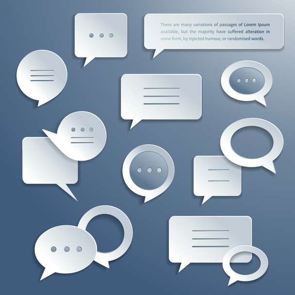 Abstract paper speech bubbles set - Vector, Image