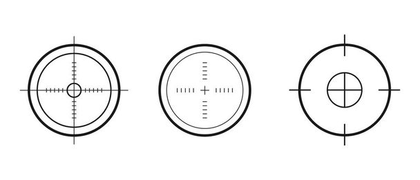 Target aim icons military set. Crosshair target weapon sniper army sight for gun or rifle. Vector icon - Vector, Image