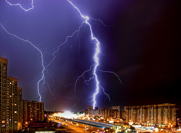 Thunder-storm in a megacity - Photo, Image